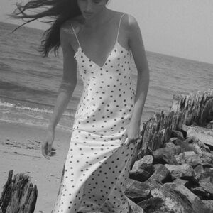 SOLD OUT: Satin Polka Dot Midi Dress